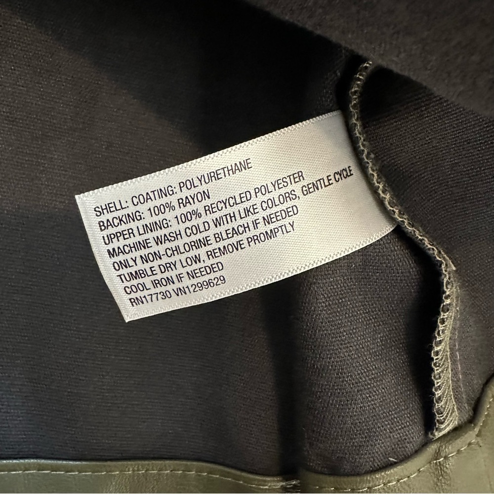 NWT Wild Fable Faux Leather Zip Front Pinafore Olive Dress Size XXSmall - Picture 12 of 12